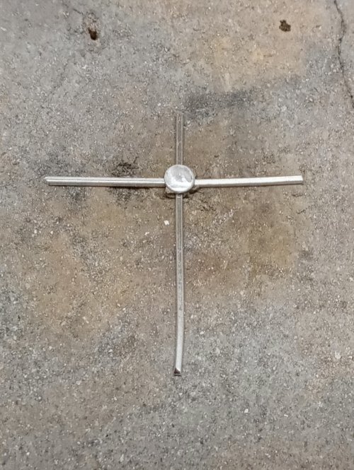 Judy Larson's Small Embellished Classic Cross - , Metalwork, Dapping, Dapping Jewelry, Tumbling, Tumble, Tumbling Jewelry, Butane Torch, Soldering, Solder, customize to your liking